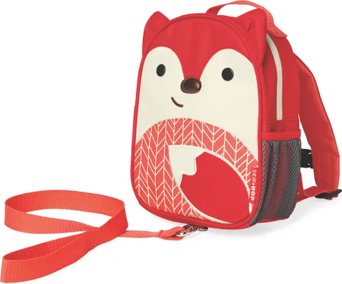 Skip Hop Zoo Mini Rucksack Fuchs mit Leine - Rucksack für Kinder von 12 Monaten bis 3 Jahren, mit abnehmbarer Sicherheitsleine für entspanntes Spazierengehen in überfüllten Bereichen und verstellbaren Gurten für optimalen Komfort.