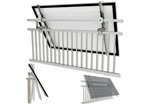 Halterung Balkonkraftwerk für Geländer - Solarmodul Befestigung - Dach- & Bodenhalterungen für Solarmodule, rostfreier Edelstahl, ohne Bohren und individuell verstellbar, ideal für Mieter mit begrenzten Montageoptionen.