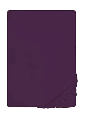biberna Feinjersey-Spannbetttuch 0077144 dunkel violett 1x 90x190 cm - 100x200 cm