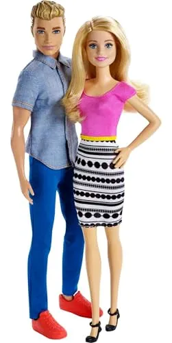 Barbie Puppen, Ken Puppe 2er-Pack mit buntem Outfit