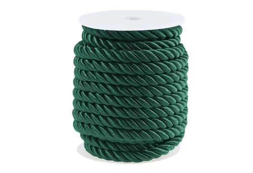 maDDma 10m Kordelschnur glänzend gedreht ca. 8-10 mm Seil, grün