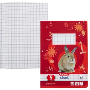 herlitz Schulheft x.book Lineatur 5 kariert DIN A5 ohne Rand, 16 Blatt, 1 St.