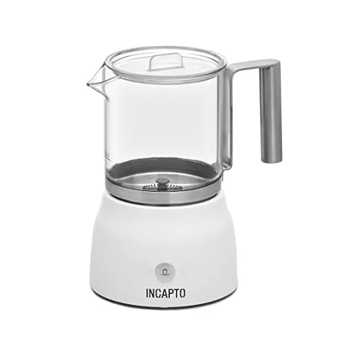 Incapto Coffee Automatischer Milchaufschäumer, Weiß, Fassungsvermögen 100-150 ml, Cappuccinator, Milch- und Gemüsegetränke, kalt und heiß