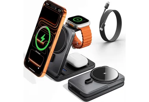 GreenHec 3-in-1 MagSafe Ladestation für iPhone, Apple Watch & AirPods