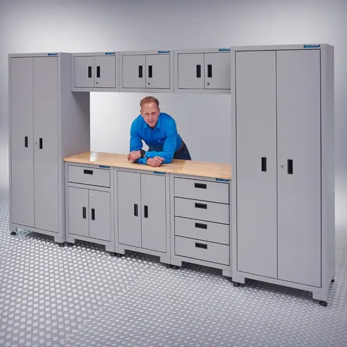 Werkstatteinrichtung mit 2 Werkstattschränken und Oberschrank