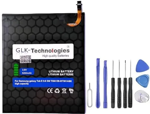 High Power Ersatzakku für Samsung Galaxy Tab E 9.6 T560 T561 EB-BT561ABE EB-BT561ABA GLK-Technologies Battery 5200mAh Akku inkl. Werkzeug Set Kit NUE