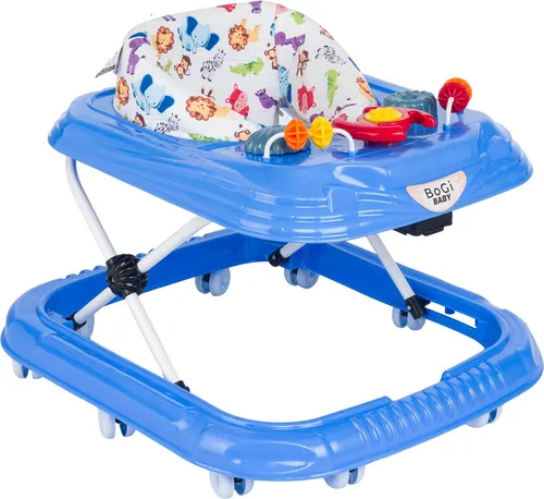 Tobi Gehfrei Lauflernhilfe mit Spielset in Blau - Sicher und Spaßig - Lauflernhilfe für Babys und Kleinkinder mit 10 Rädern. Höhenverstellbar (40-50 cm) für optimalen Komfort. Mit spielerischen Aktivitäten zum Laufen lernen. Platzsparend zusammenklappbar und ideal für den häuslichen Gebrauch.