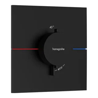 ShowerSelect Comfort E Thermostat Unterputz Chrom - Duscharmatur mit Thermostatkartusche für präzise Temperatur- und Volumensteuerung. Flache Rosette für mehr Platz und einfache Installation durch vormontierten Funktionsblock.