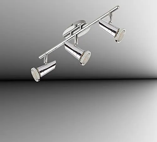 TRANGO LED Deckenspots 3-flammig ARIEL - Moderne 3-flammige Deckenleuchte in Chrom-Optik, mit schwenkbaren und drehbaren Spots für individuelle Beleuchtung in jedem Raum.