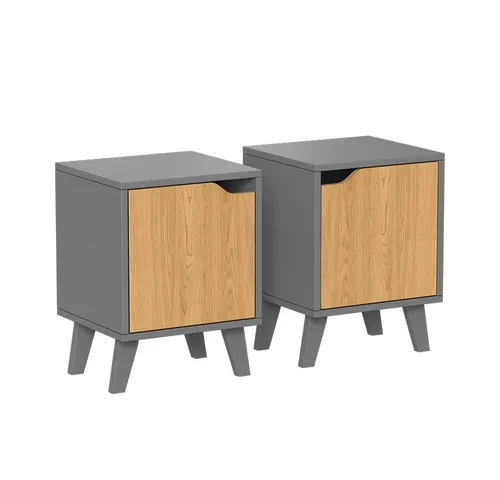 Vicco Nachtschrank Malu, Anthrazit/Eiche, 2 Teile