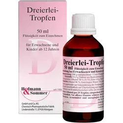 Dreierlei 50 ML - Traditionelles Arzneimittel zur Unterstützung der Verdauungsfunktion, ideal für Erwachsene und Heranwachsende ab 12 Jahren. Enthält 62 Vol.-% Alkohol – bitte vor der Anwendung informieren!