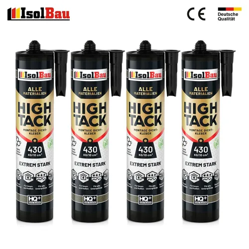 Montagekleber High Tack 530g - Flexibler Baukleber für alle Materialien - Klebstoffe für Innen- und Außenbereich, flexibel, frost- und hitzebeständig sowie wasserresistent. Ideal für Beton, Holz, Glas und mehr. Qualitätsgeprüft und lösungsmittelfrei.