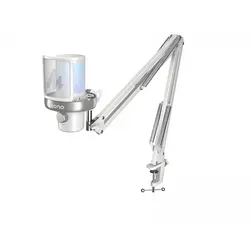 Maono DM40 S Pro Microphone - White - Mikrofon mit boom arm, bietet studioqualität dank 16 mm kondensatorkapsel, AI-Stimmenwechsel und 75 Stunden akkulaufzeit - perfekt für Streaming und Podcasts.