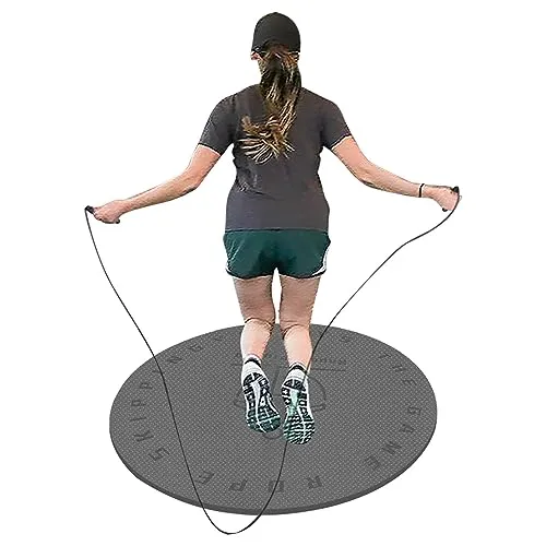 RVUEM Sprungmatte, Springseilmatte, Yoga Matte, Sportmatte Zum Seilspringen, Trainingsmatte, Stummes Tanzpad, rutschfest, FüR Cross Rope üBungen