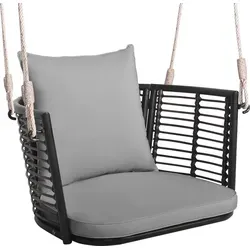 COSTWAY Hängesessel grau-braun, bis 180 kg, inkl. Kissen