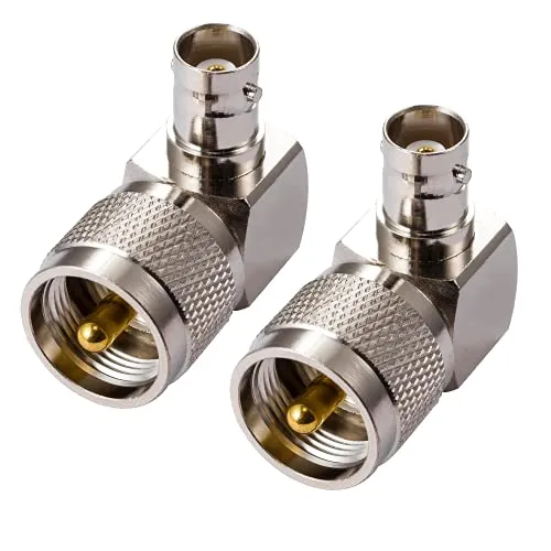Vecys CB Funk Adapter PL 259 UHF Stecker auf BNC Buchse rechtwinkliger 90-Grad-Antennenadapter für CB-Antenne Amateurfunk Walkie Talkie Handfunkgerät Funkgerät SO 239 Koax (2 Stück)