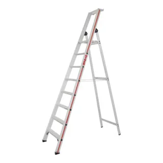 Hymer Stehleiter SC80, 802608 - Aluminium 8 Stufen - Leiter für Industrie & Handwerk mit 150 kg Tragkraft und 3,85 m Arbeitshöhe. Robuste Plattform mit Anti-Rutsch-Riffelung für sicheren Stand und praktische Ablageschale. Made in Germany.