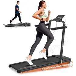 Mobvoi Home Laufband SE mit Steigung, Intelligente KI 3-in-1-Klapplaufband, elektrisches, 2,5 PS, kompakt tragbar unter dem Schreibtisch, 12 km/h - Schwarz