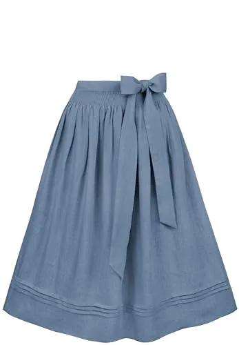 Stockerpoint Mina Dirndlschürze, Rauchblau, 52-56 - Dirndlschürzen, klassisches und elegantes Design, perfekt kombinierbar mit Dirndl für eine harmonische Optik bei einer Rocklänge von 70 cm.