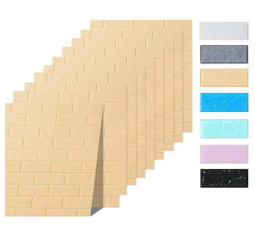 Euro Tische 3D Wandpaneele - Selbstklebende Tapete in Steinoptik - 3D-Wandpaneele aus hochwertigem, ungiftigem Polyethylenschaum, wasserfest und einfach zu montieren. Ideal für Küchenrückwände und Badezimmer, sorgt für einen echten Fliesenlook.