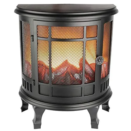 Ideen mit Herz LED-Kamin Nostalgie | Deko Kaminfeuer | elektrisch | batteriebetrieben | ohne Heizung | realistischer Feuer-/Flammen-Effekt | 35x30x17cm | mit Timer (6 Stunden AN | 18 Stunden AUS)