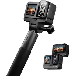 SJCAM SJ20 Actionkamera mit 6-Achsen Gyro-Stabilisierung 480-Minuten Akkulaufzeit und Tag- & Nacht-Objektiven 4K 30fps Video Doppeldisplay 2,29 Zoll Touch plus 1,3 Zoll Selfie-Display