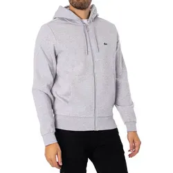 Lacoste Zip Hoodie grau M - Herren-Sweatjacke aus 84% Baumwolle, ideal für lässige Outfits und komfortable Freizeitaktivitäten.