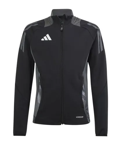 adidas Performance Sweatjacke grau|schwarz 116 EU - Trainingsjacke aus 100% Polyester, ideal für sportliche Aktivitäten und bietet hohen Tragekomfort.