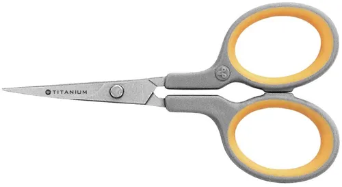 Westcott E-30444 00 Titanium Super Softgrip Silhouettenschere - 10 cm gebogen, langlebige Titan-Klinge für präzise Schnitte und maximalen Komfort