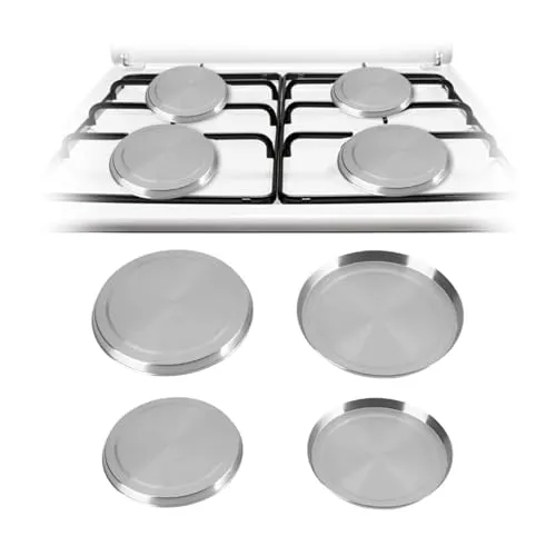ZHYUAN 4 Stück Ø17cm & 21cm EdelstahlAbdeckung für Herdplatten,EdelstahlAbdeckung Herdplatte,Abdeckplatten in Silber,Set Edelstahl Abdeckung für Herdplatten,für Elektro- und Gasherde und Pfannen