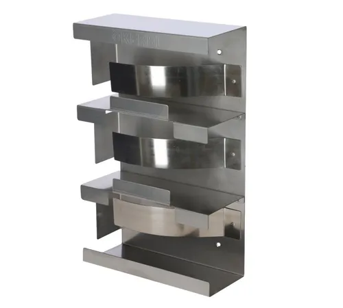 Kerbl 3-fach Wandhalter für Einmalhandschuhe - Praktische Handschuhhalterung aus Edelstahl, wasserfest und ideal für die Veterinärmedizin. Ermöglicht eine einfache Einhandbedienung für schnellen Zugriff.