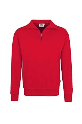 HAKRO Zip-Sweatshirt in Rot - Größe S - Hochwertiges Sweatshirt für Herren aus 70% Baumwolle, ideal für Beruf und Freizeit, kuschelig und strapazierfähig mit 300 g/m².