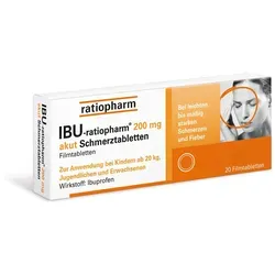 IBU-ratiopharm 200 akut Schmerztabletten - Praktische Schmerztabletten mit 200 mg Ibuprofen zur Linderung von leichten bis mäßig starken Schmerzen. Ideal für den schnellen Einsatz bei alltäglichen Beschwerden.