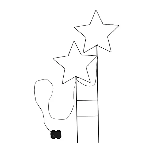 Spetebo LED Gartenstecker Sterne mit Timer Batterie betrieben - 98 cm - Weihnachtsdeko für Außen - Garten Balkon Terrasse Weihnachts Winter Deko