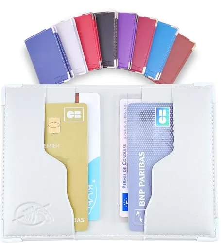 Ugozen Kartenetui RFID Blocker Checkkartenetui Klein Kreditkartenetui Für Herren & Damen – 4 Kartensteckplatz Kartenetui Blocker Mit Schutz Für Bankkarten, Kreditkarten Hülle Metall-Ecken (Grau)