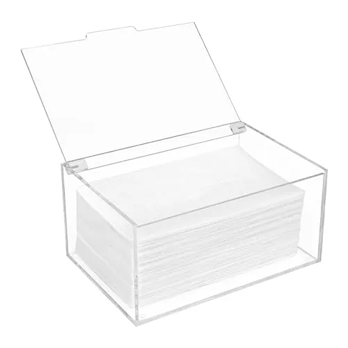 Winter Shore Dryer Sheets Acryl Aufbewahrung - Acryl Box Transparent mit Deckel für Reinigungsmittel, Wäscheklammern, Trocknerbälle, Waschmittel Pods - Rechteckig, Maximales Fassungsvermögen 1,8 L