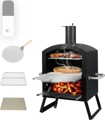 DMS® Germany Pizzaofen – mobiler Outdoor Holzofen für knusprige Steinofenpizza