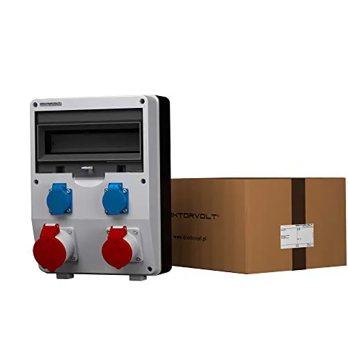 Stromverteiler ECO 1x16A 1x32A Doktorvolt 2602 - Sonstige Kabel & Adapter – Robuster Baustromverteiler mit 2x 230V 16A und 1x 400V 32A CEE-Steckdosen, ideal für Baustellen, Werkstätten und Veranstaltungen. Schützen Sie Ihre Geräte mit IP44-Schutz!