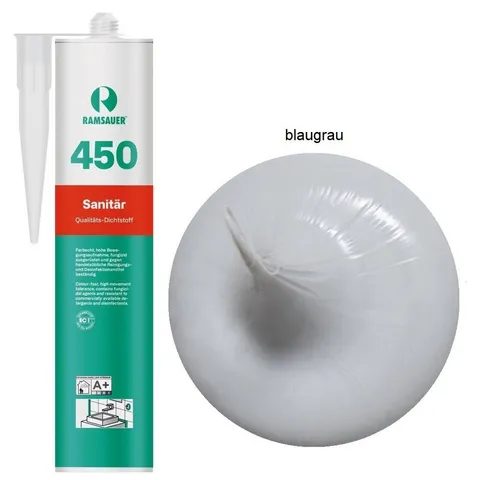 Ramsauer Dichtstoff Ramsauer 450 Sanitär Silicon Fugen Dichtstoff 310ml Kartusche, gebrauchsfertig, chemisch widerstandsfähig, schnellhärtend, UV-beständig