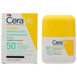 CERAVE Sonnenschutz Fluid Invisi.mattier. SPF 50+ - Hochwertiges Sonnenschutz Fluid mit mattierendem Effekt. Schützt effektiv vor UV-Strahlen und sorgt für ein angenehmes Hautgefühl. Ideal für den täglichen Gebrauch.