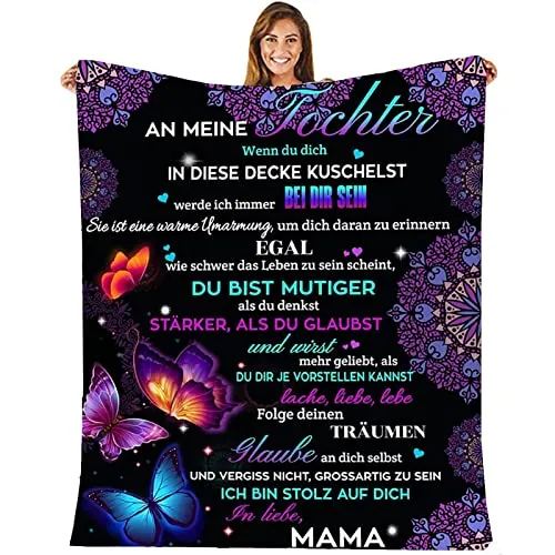 ACCZ Tochter Geschenke von Mama, Decke Geschenk für Tochter, Mutter Tochter Geschenk, Kuscheldecke für Meine Tochter Geschenk Geburtstag, Weihnachten, 18 Geburtstag Mädchen