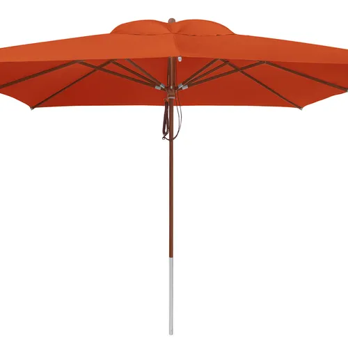 anndora® Sonnenschirm Gastronomie Holz 4x4 m - Terracotta - Hochwertiger Holz-Sonnenschirm mit abnehmbarer, waschbarer Bespannung und UV-Schutz. Ideal für Gastronomie und Garten, bietet er zuverlässigen Schatten und Langlebigkeit bei jedem Wetter.