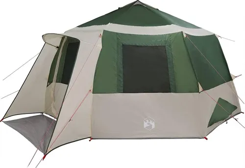 vidaXL Hütten-Zelt Grün und Grau 500x500 cm – Ideal für Camping und Gartenpartys