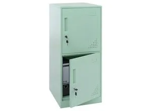 MCW Spind P63 Mintgrün mit 2 Türen - Robuster Spind aus kaltgewalztem Stahlblech, pulverbeschichtet für Langlebigkeit. Ideal für Umkleiden oder Büros mit sicherem Drehriegelschloss und praktischen Etikettenhaltern.
