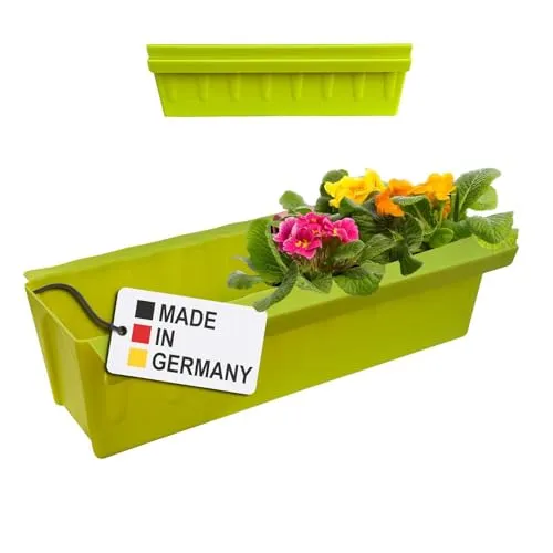 Hossi's Wholesale 2 Euro-Paletten Blumenkästen-Einsätze | mit Hängesystem zum Einhängen | 37,3cm Hellgrün | Pflanzkasten für Europalette Palette | Balkonkasten | Blumentopf | extrem stabil