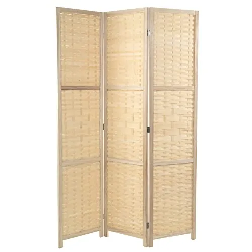 DESIGN DELIGHTS RAUMTEILER Bambu | 3-teilig, 170x120 cm, Bambus | Paravent, Faltbarer Raumtrenner, freistehende Trennwand, Bambus Stellwand, Sichtschutz | Farbe: Natur