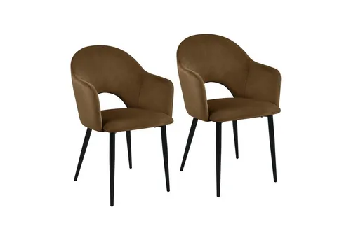 SVITA Esszimmerstuhl HAILEY (2er-Set) - Stühle für Esszimmer, Küche oder Wohnzimmer - Samtbezug und Metallbeine sorgen für hohen Sitzkomfort und zeitlose Eleganz.