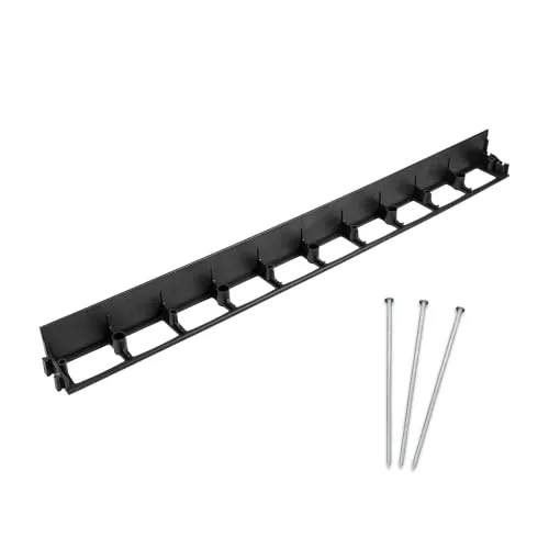 bepco Rasenkante - Pflasterkante 10er Set (LxH: 100 x 7,9 cm) - Flexible & Robustes Gartenabgrenzung für Rasen, Beet und Pflaster aus recyceltem Kunststoff, mit 30x Stahl-Erdanker (verzinkt)