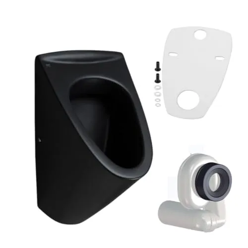 HGMBAD Urinal Onyx schwarz matt mit LotusClean - Urinale mit rückseitigem Zulauf, inklusive Schallschutz-Set und einfacher Montageanleitung. Genießen Sie eine ruhige Umgebung und eine mühelose Installation.
