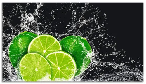 Artland Küchenrückwand Limone mit Spritzwasser, (1-tlg), Alu Spritzschutz mit Klebeband, einfache Montage